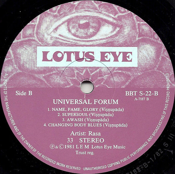 Rasa (4) : Universal Forum (LP, Album)