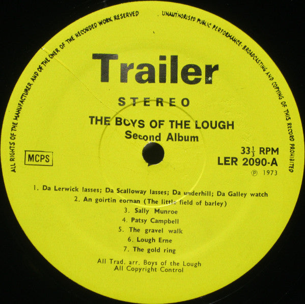 The Boys Of The Lough : Second Album (LP, Album, Yel)
