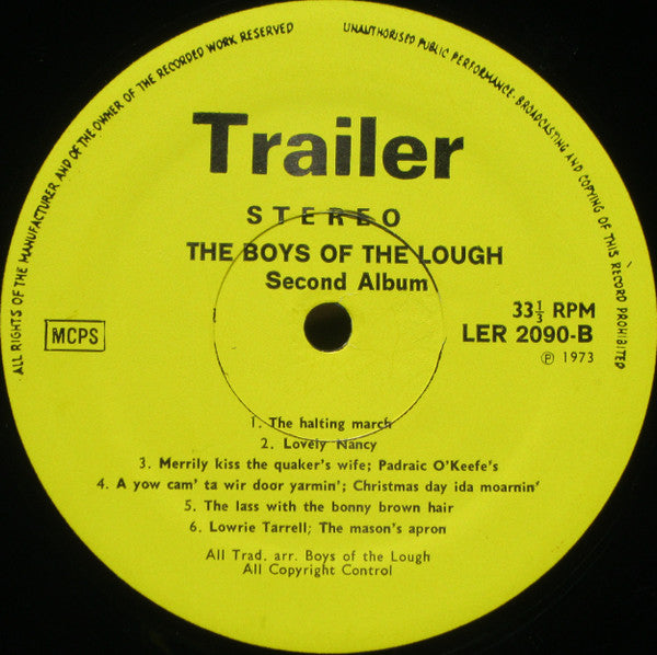 The Boys Of The Lough : Second Album (LP, Album, Yel)