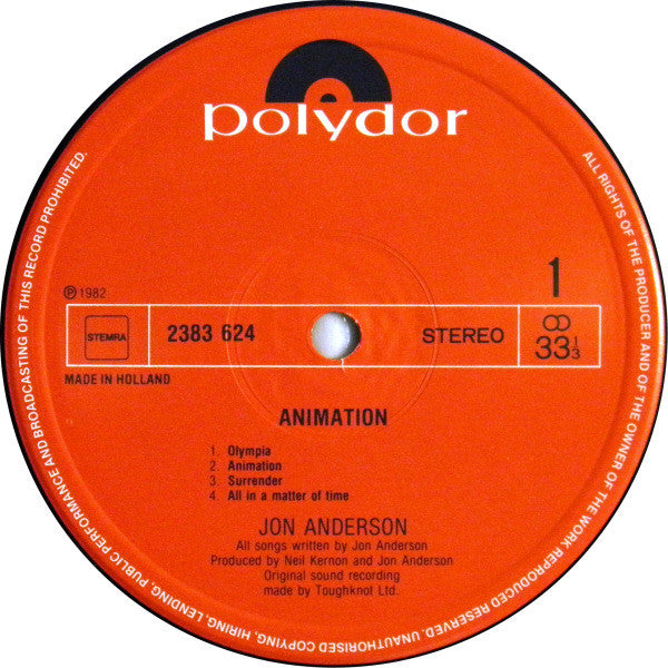 Jon Anderson : Animation (LP, Album)