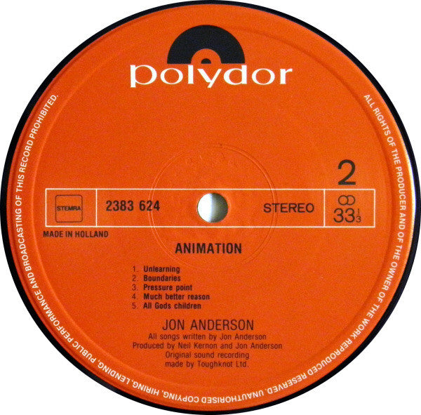 Jon Anderson : Animation (LP, Album)