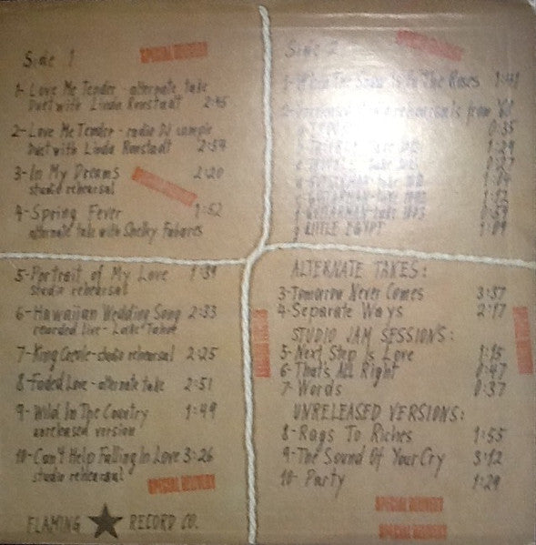 Elvis Presley : Special Delivery From Elvis Presley (LP, Unofficial, Whi)