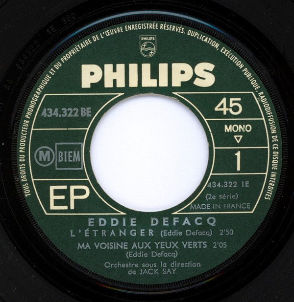 Eddie Defacq : L'étranger (7", Mono)