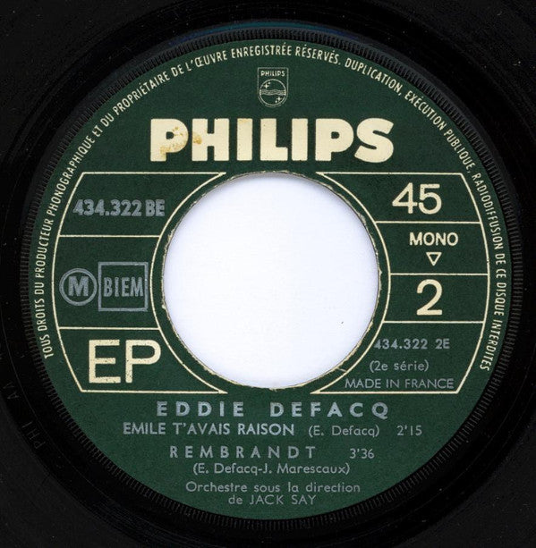 Eddie Defacq : L'étranger (7", Mono)
