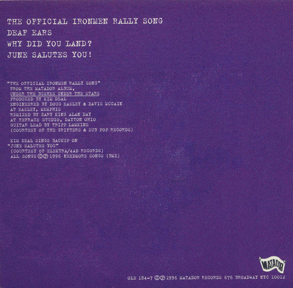 Guided By Voices : The Official Ironmen Rally Song (7", Single)