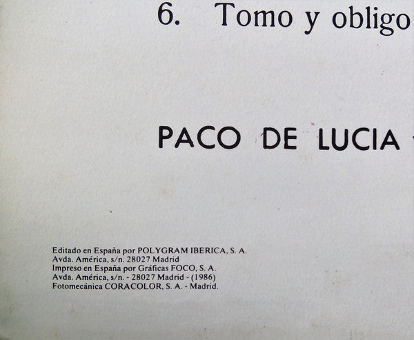 Paco De Lucía Y Ramón De Algeciras : Dos Guitarras Flamencas En America Latina (LP, Album, RE)
