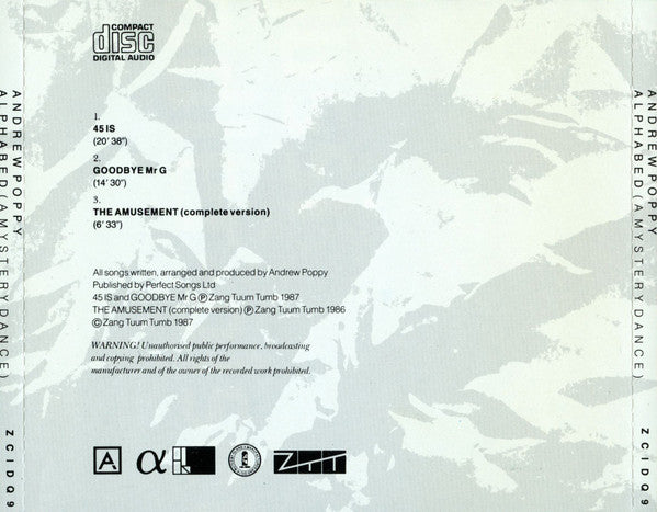 Andrew Poppy : Alphabed (A Mystery Dance) (CD, Album)