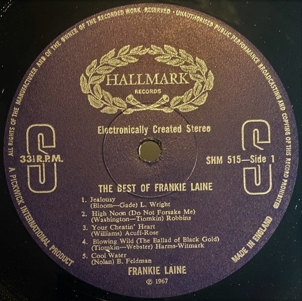 Frankie Laine : The Best Of Frankie Laine (LP, Comp, RP)