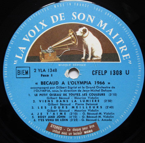 Gilbert Bécaud : Bécaud À L'Olympia (LP, Album)