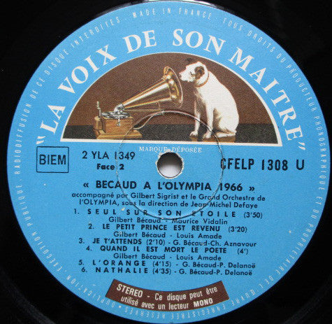 Gilbert Bécaud : Bécaud À L'Olympia (LP, Album)