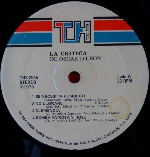 La Critica : La Critica De Oscar D' Leon (LP)