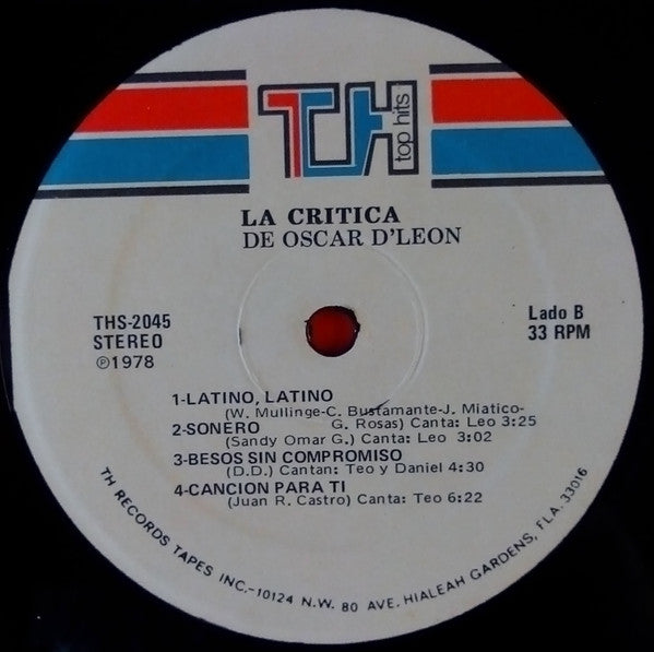 La Critica : La Critica De Oscar D' Leon (LP)