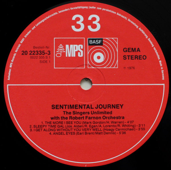 The Singers Unlimited : Sentimental Journey (LP, Album)