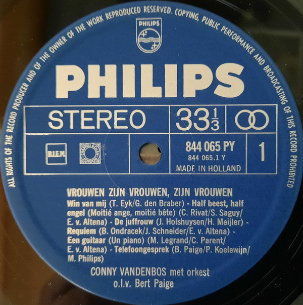 Conny Vandenbos : Vrouwen Zijn Vrouwen, Zijn Vrouwen (LP, Album)