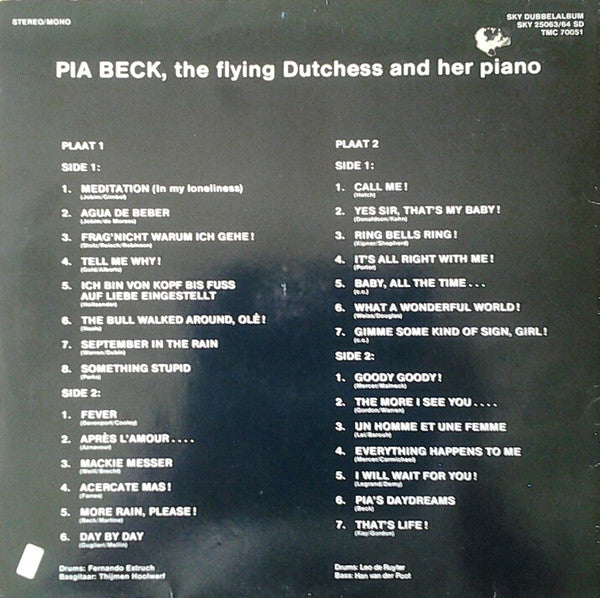 Pia Beck : The Flying Dutchess And Her Piano (2xLP, Comp)