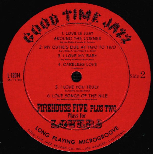 Firehouse Five Plus Two : Plays For Lovers (LP, Album)