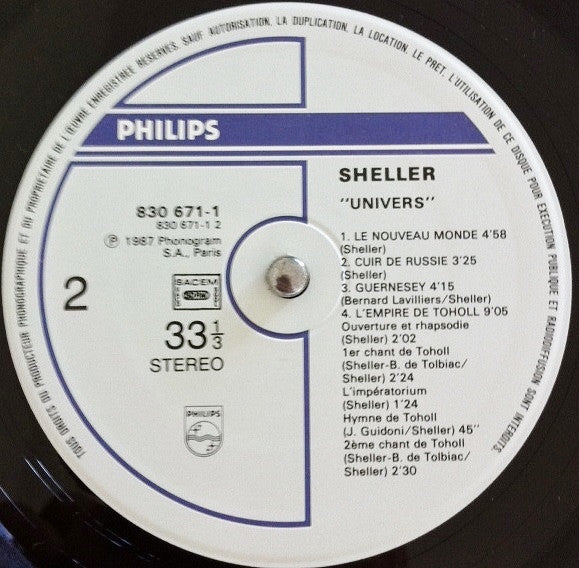 William Sheller : Univers (LP, Album)
