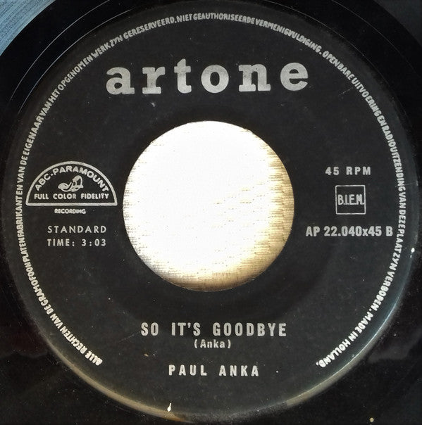 Paul Anka : Just Young (7")