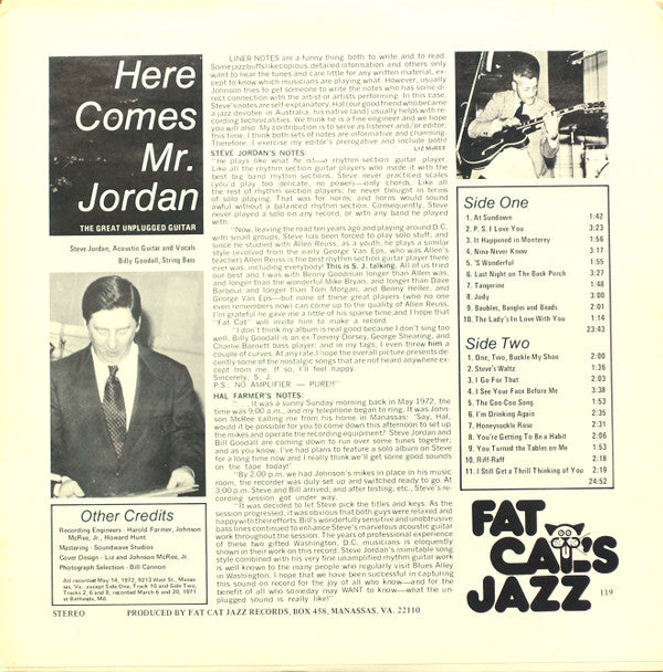 Steve Jordan (3) With Billy Goodall* : Here Comes Mr. Jordan (LP, Album)