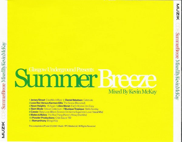 Kevin McKay : Glasgow Underground Presents Summer Breeze (CD, Mixed)