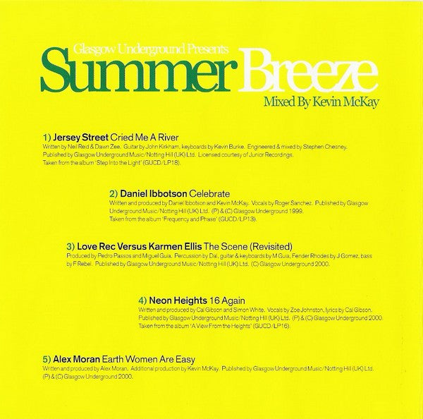 Kevin McKay : Glasgow Underground Presents Summer Breeze (CD, Mixed)