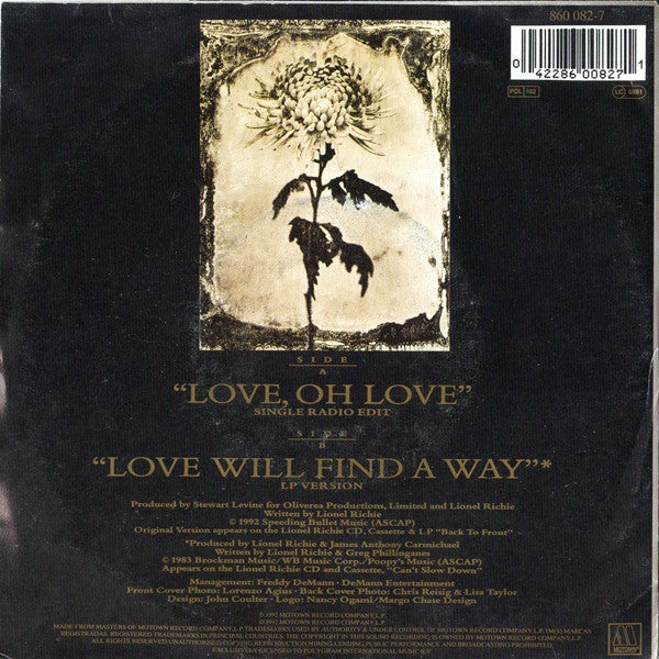 Lionel Richie : Love, Oh Love (7", Single)