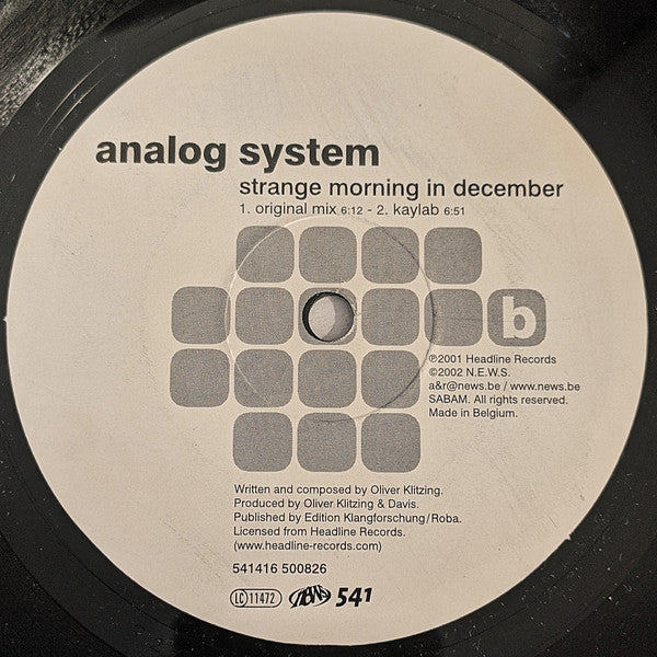 Analog System : Strange Morning In December (12")