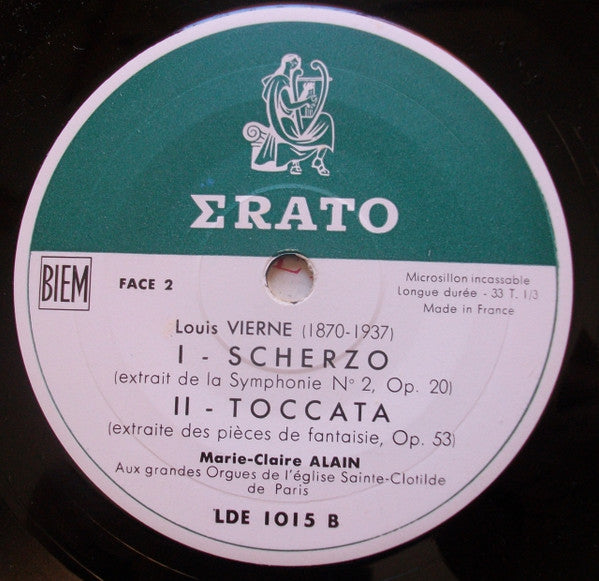 L. Vierne* / Marie-Claire Alain : Final / Scherzo / Toccata (7")