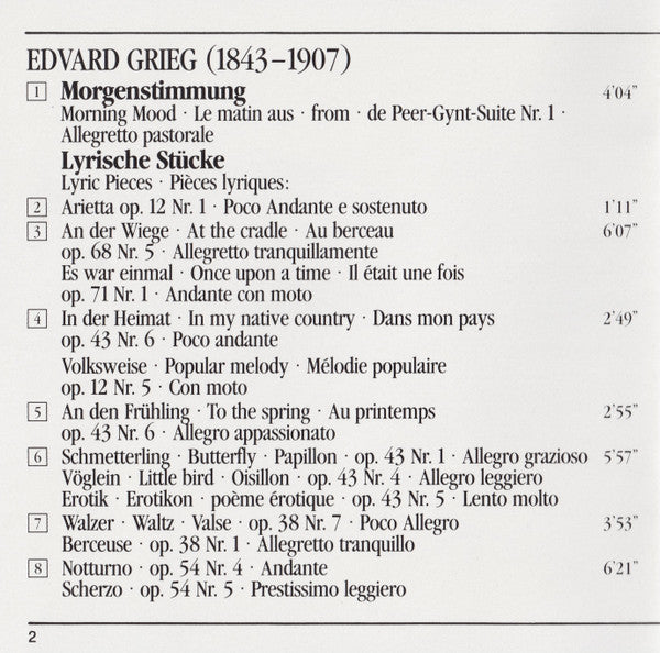 Edvard Grieg : Cyprien Katsaris : Morgenstimmung / Lyrische Stücke / Holberg-Suite (CD, Album)
