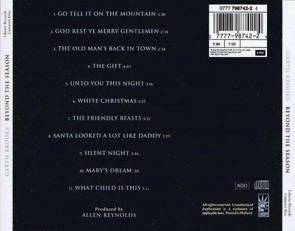 Garth Brooks : Beyond The Season (CD, Album)