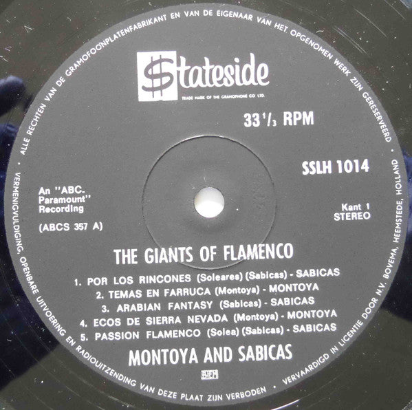 Sabicas And Carlos Montoya : The Giants Of Flamenco (LP, Album)