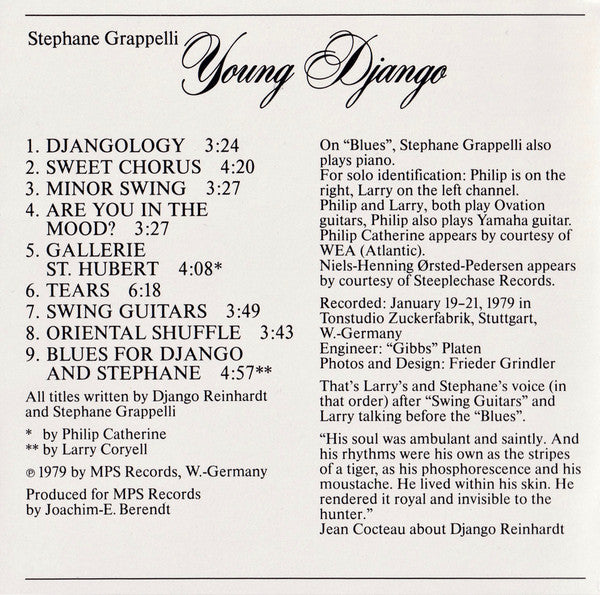 Stéphane Grappelli : Young Django (CD, Album, RE)
