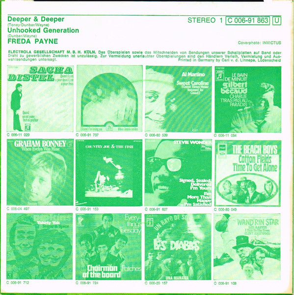 Freda Payne : Deeper & Deeper (7", Single)