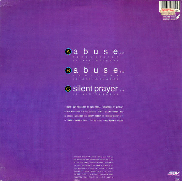 Anne Clark : Abuse (12", Maxi)