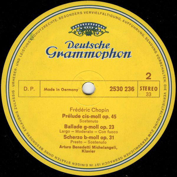 Arturo Benedetti Michelangeli - Frédéric Chopin : 10 Mazurkas · Prélude Op. 45 · Ballade Op.23 · Scherzo Op. 31 (LP, Met)