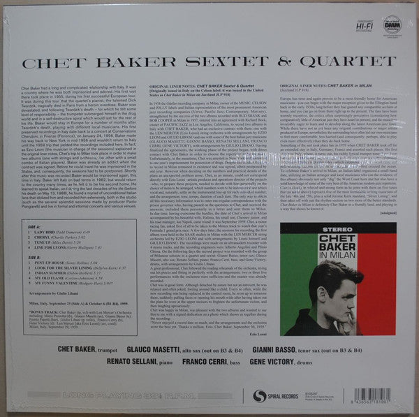 Chet Baker : Sextet & Quartet (LP, Album, Ltd, RM, 180)