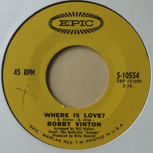 Bobby Vinton : For All We Know (7", Single)