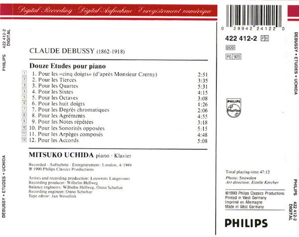 Claude Debussy, Mitsuko Uchida : 12 Etudes (CD)