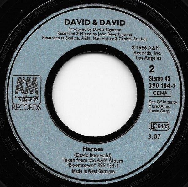 David + David : Ain't So Easy (7", Single)
