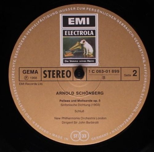 Arnold Schoenberg, New Philharmonia Orchestra, Sir John Barbirolli : Pelleas Und Melisande (LP)