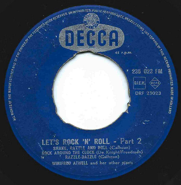 Winifred Atwell : Let's Rock 'N' Roll (7", P/Mixed)