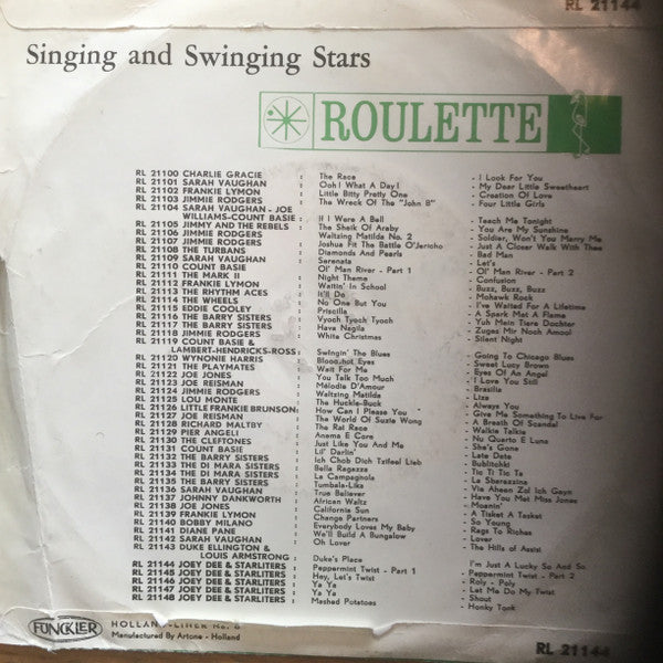 Joey Dee & The Starliters : Peppermint Twist (7", Single)