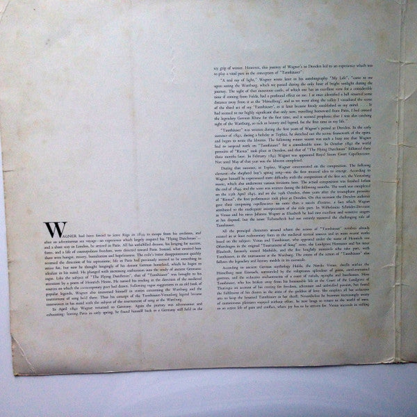 Richard Wagner, Chor Des Hessischen Rundfunks And Radio-Sinfonie-Orchester Frankfurt, Edmund von Michnay, Kurt Schröder : Tannhauser And The Tournament Of Song At Warburg Romantic Opera In Three Acts  (4xLP)