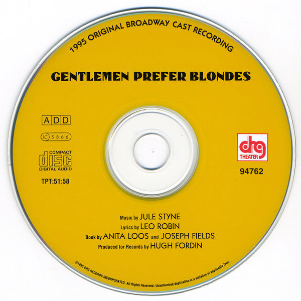 Various : Gentlemen Prefer Blondes (1995 Original Broadway Cast) (CD, Album)
