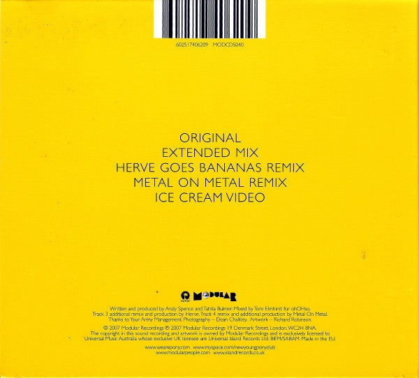 New Young Pony Club : Ice Cream (CD, Single, Enh)