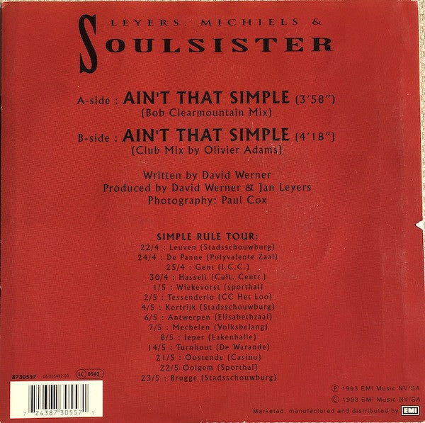 Soulsister : Ain't That Simple (7", Single)