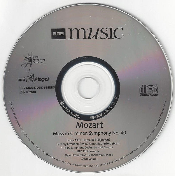 Wolfgang Amadeus Mozart : Mass In C Minor / Symphony No. 40 (CD, Comp)