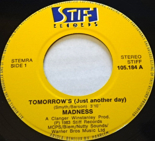 Madness : Tomorrow's Just Another Day (7", Single)