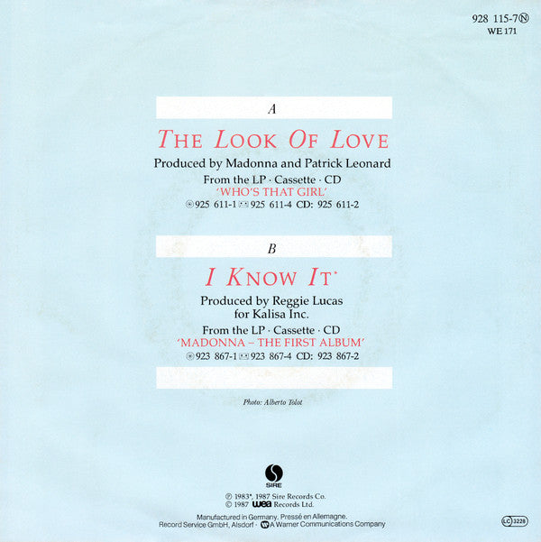 Madonna : The Look Of Love (7", Single)