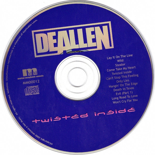 De Allen : Twisted Inside (CD, Album)